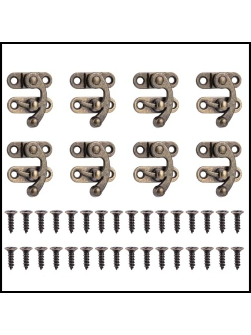 Mini Swing Arm Clasp Latch Set Antique Bronze Zinc Alloy 8pcs
